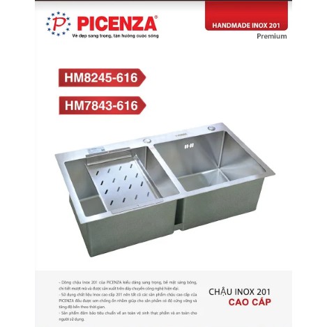 Chậu HM 8245 Picenza - Chậu Bồn Rửa Bát Inox Sang Chảnh