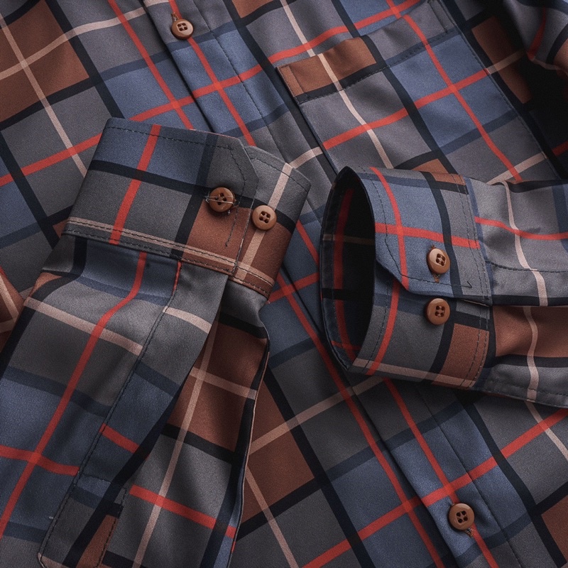 Áo sơ mi nam caro dài tay có túi Bigsize < 120kg