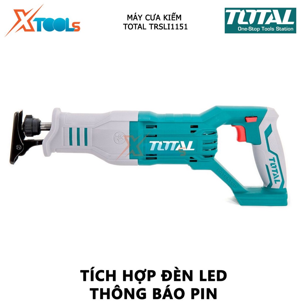 Máy cưa kiếm dùng pin TOTAL TRSLI1151 máy cưa kiếm cầm tay 20V cắt xẻ nhiều vật liệu gỗ, kim loại [XSAFE][XTOOL]