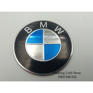 Decal nhôm dán xe , tem dán xe BMW tròn, logo nhôm dán viền đen nổi