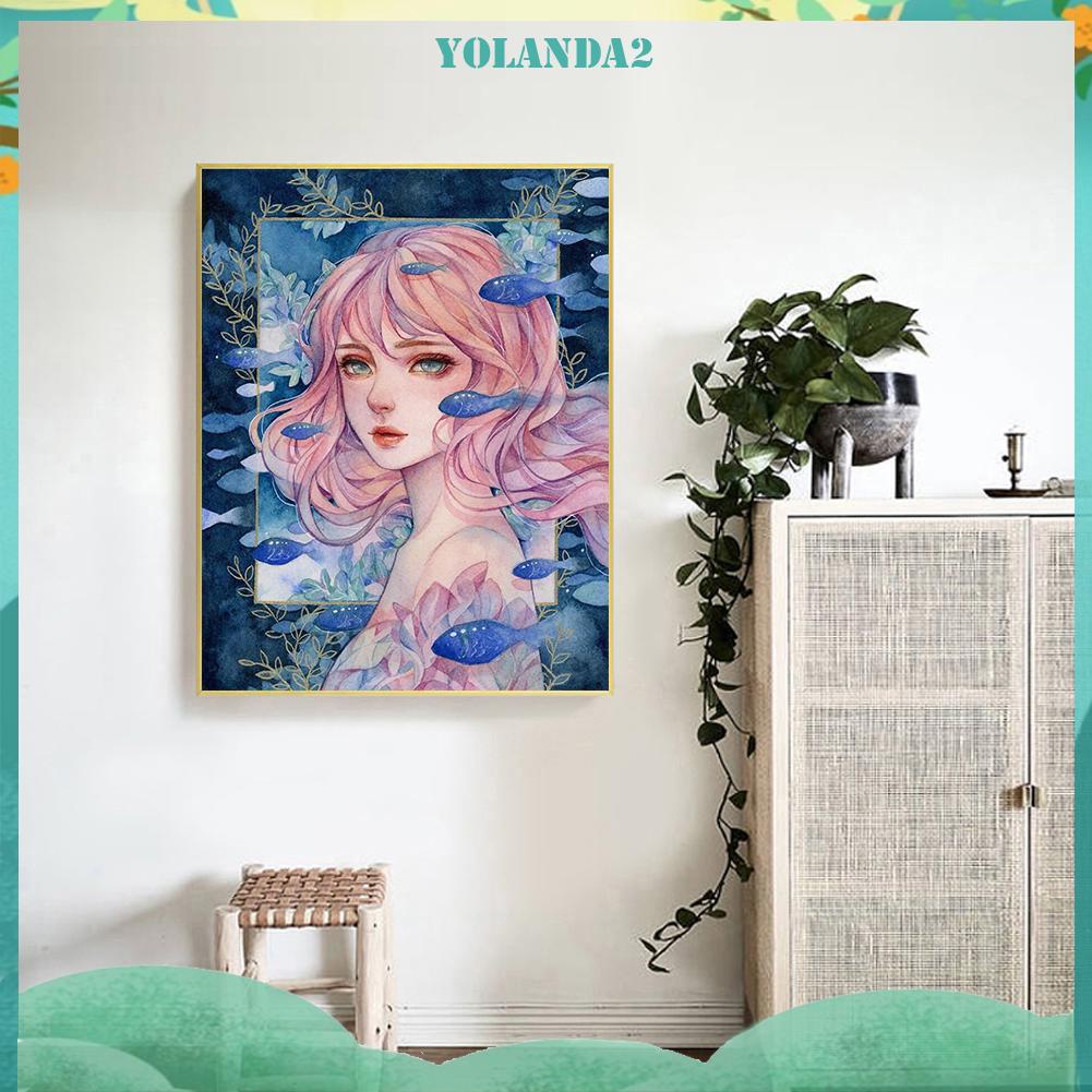 Toàn Bộ Tranh Thêu Chữ Thập DIY 11CT Hình Cô Gái Xinh Xắn
