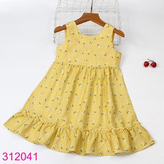 312041 Váy Đầm Hoa Cho Bé Gái Đan Dây Lưng Sành Điệu (2 - 9tuổi) - Váy cho bé gái - Babi