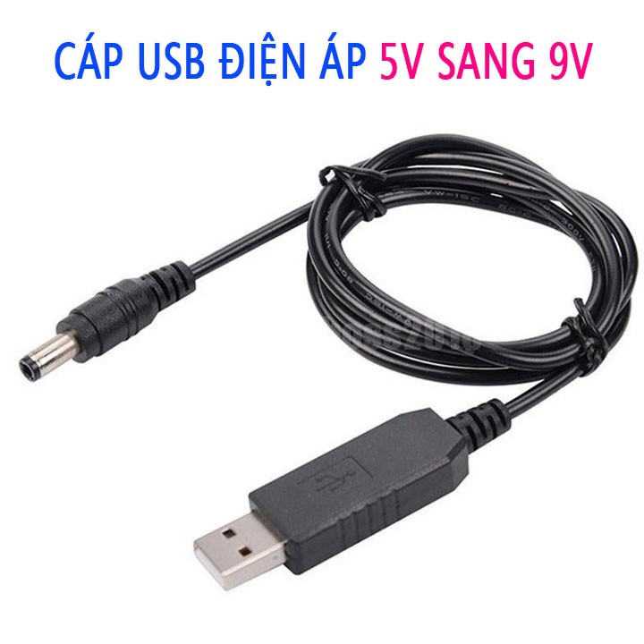 Cáp USB chuyển đổi điện áp 5V sang 9V .