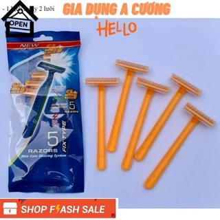 Combo 5 Dao Cạo Râu 2 Lưỡi Sắc Bén