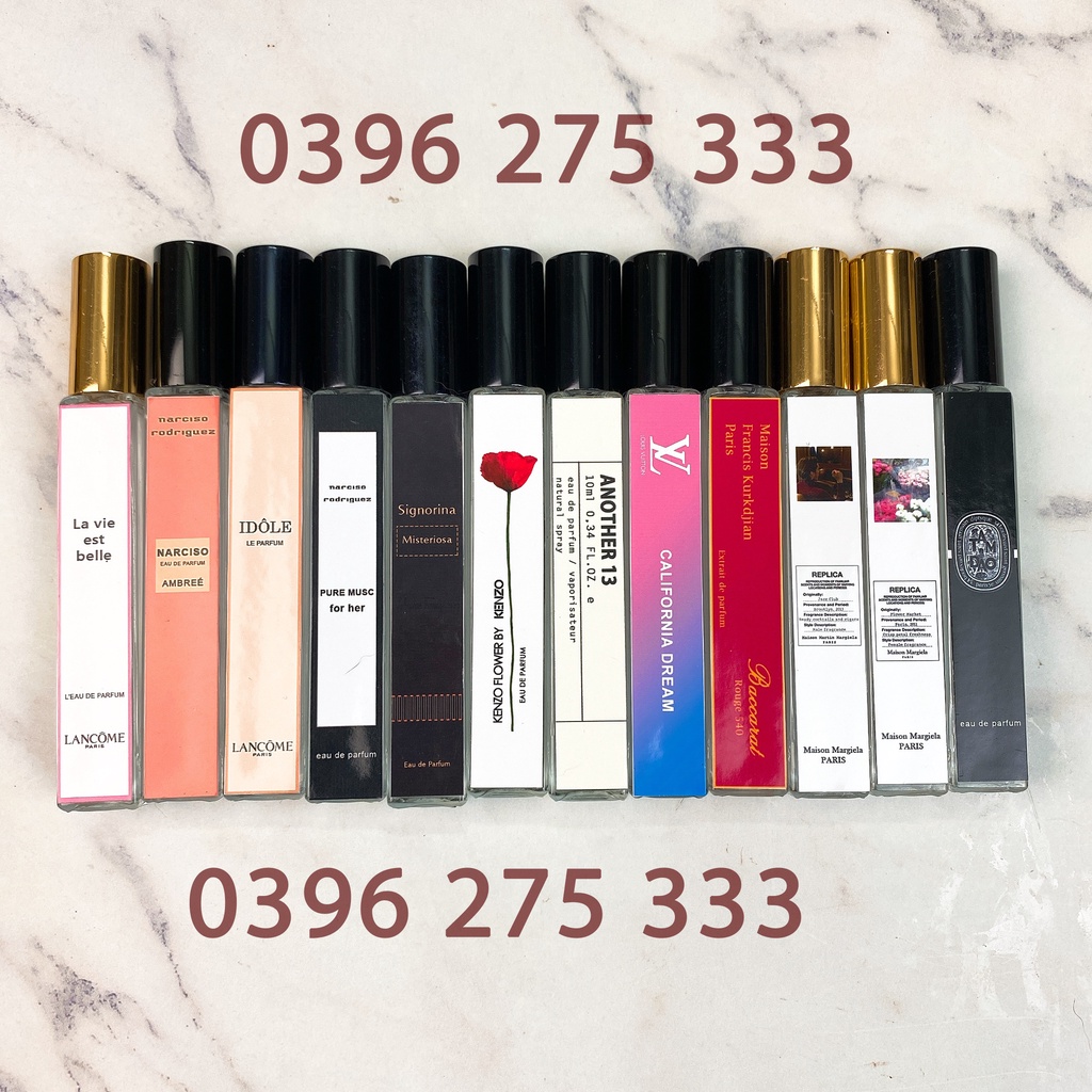 Tem dán lọ chiết nước hoa loại DÀI 8.5cm - Dạng CHỮ -