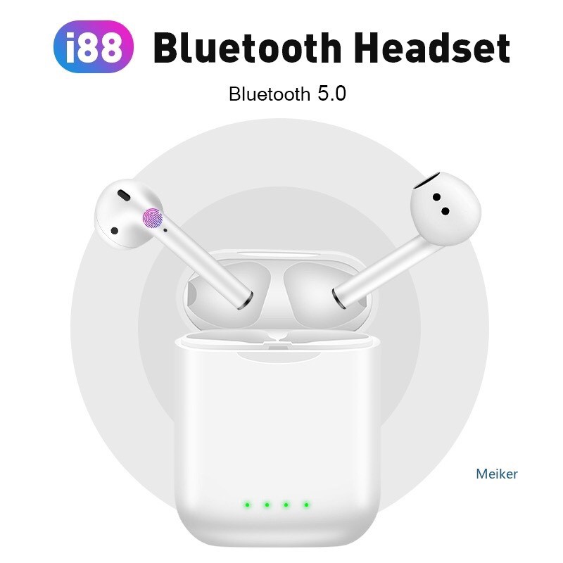 |Siêu Am Thanh| Tainghe Bluetooth Nhét Tai I88 Chống Ồn - Âm Thanh Cực Hay TWS 5.0