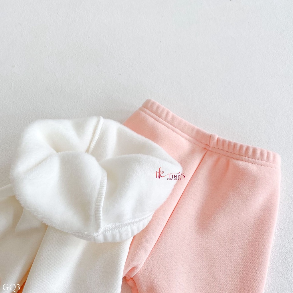 Quần Legging Cho Bé Gái, Quần Tất Lót Lông Cho Bé Gái Họa Tiết Trái Tim [GQ3]