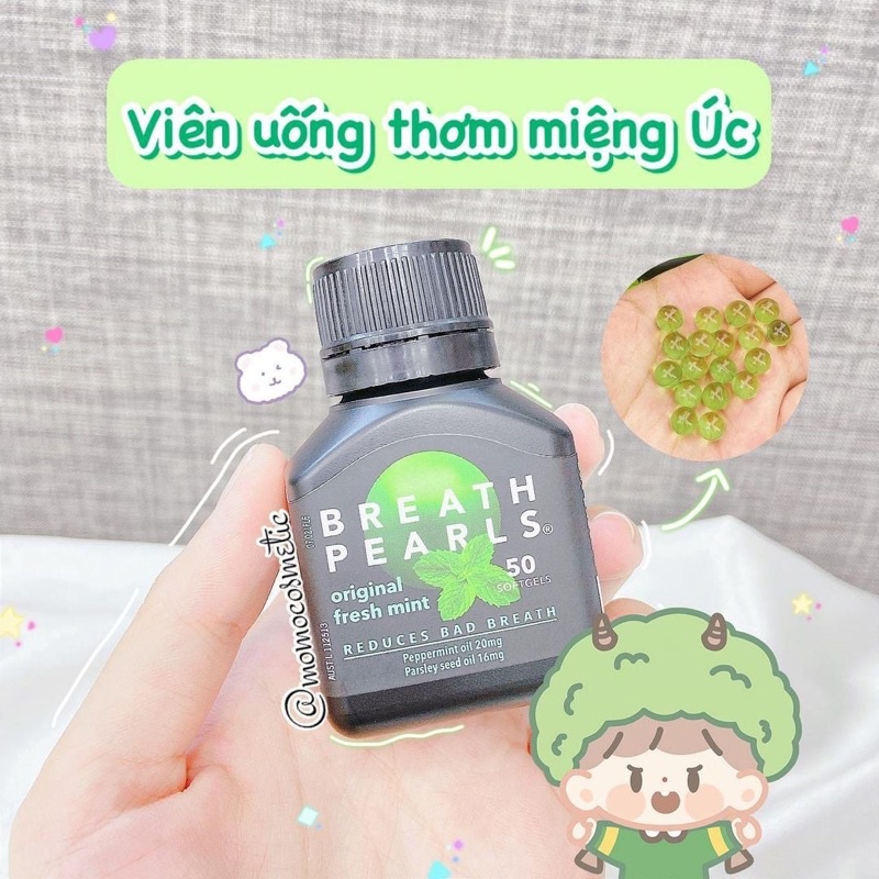 Viên uống thơm miệng Úc Breath Pearl 50 viên