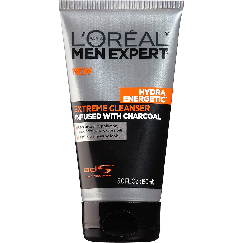 Sữa rửa mặt than hoạt tính cho nam L'Oreal Men Expert Hydra Energetic Black Charcoal Face Wash 150ml