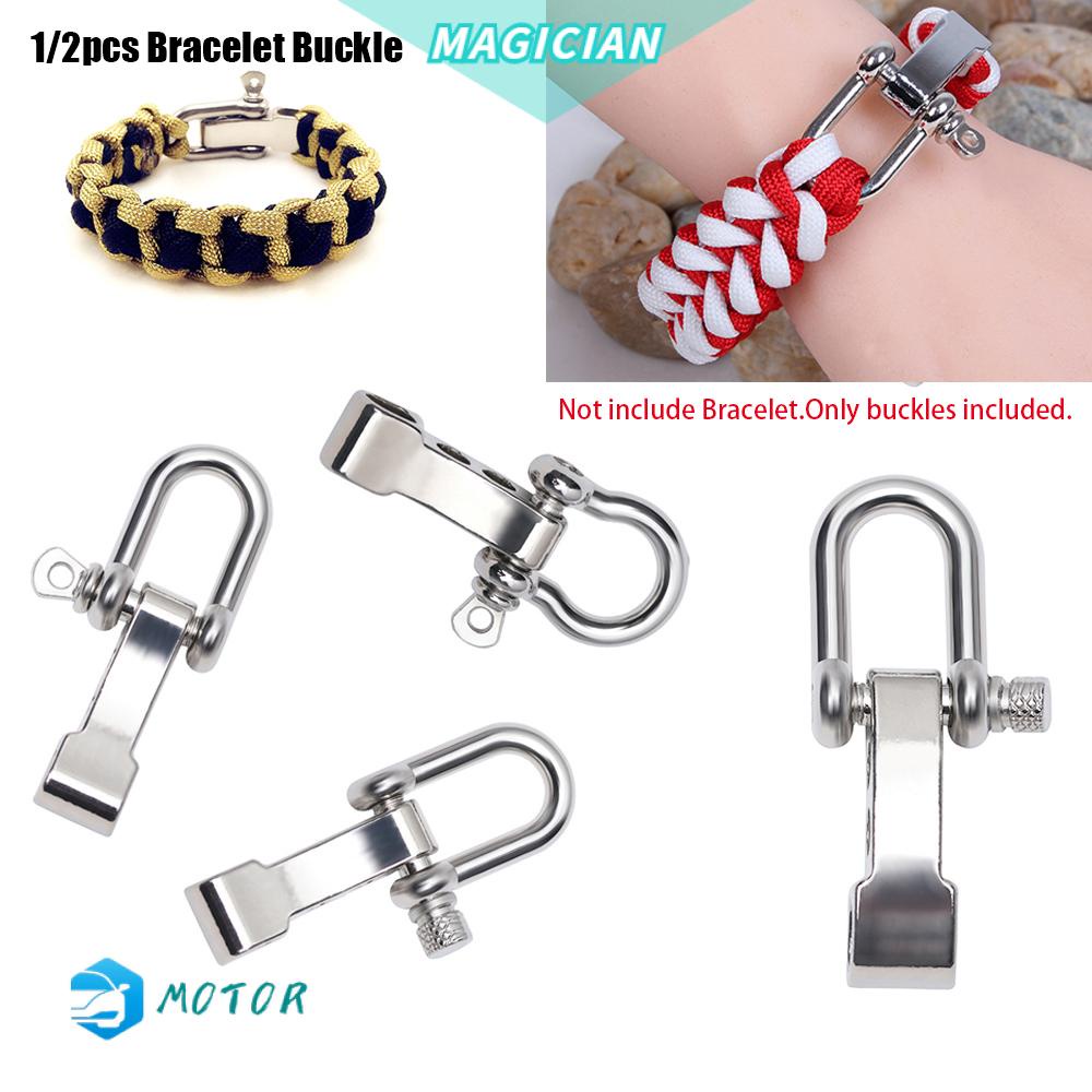 Set 1/2 phụ kiện khóa cài vòng tay sinh tồn hình chữ U bằng thép không gỉ chất lượng cao
