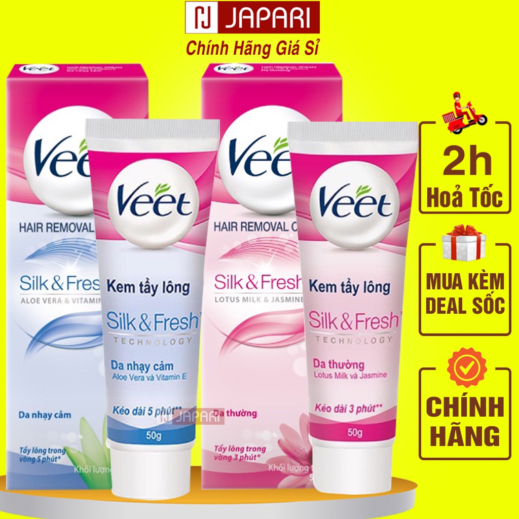 Kem Tẩy Lông Veet CHÍNH HÃNG- Tẩy Lông Vùng Kín Bikini, Nách, Lông Chân Tay Mặt Da Nhạy Cảm - Wax Lông Cho Nam Nữ Japari