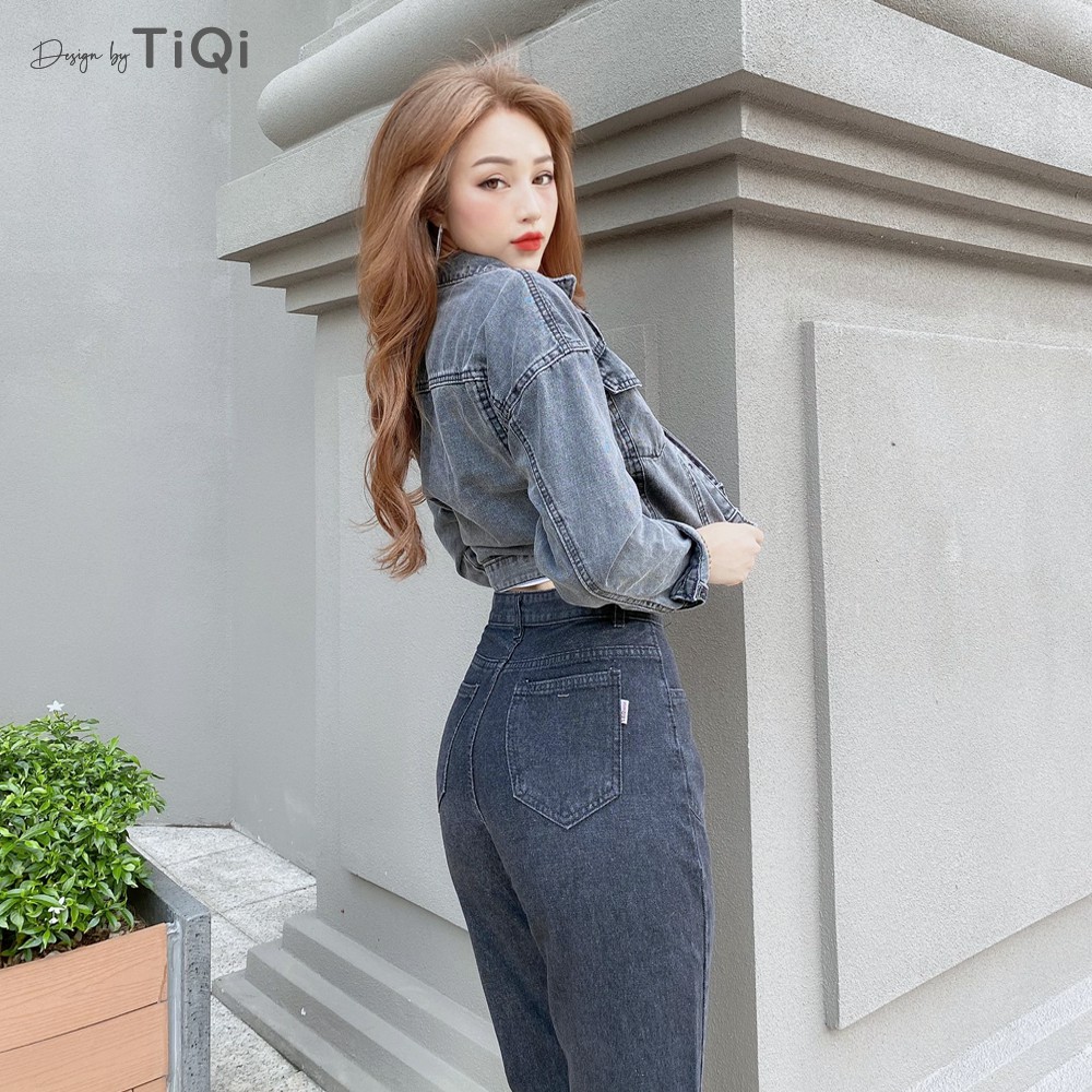 Quần baggy jeans nữ màu đen TiQi Jeans B1-167 | BigBuy360 - bigbuy360.vn