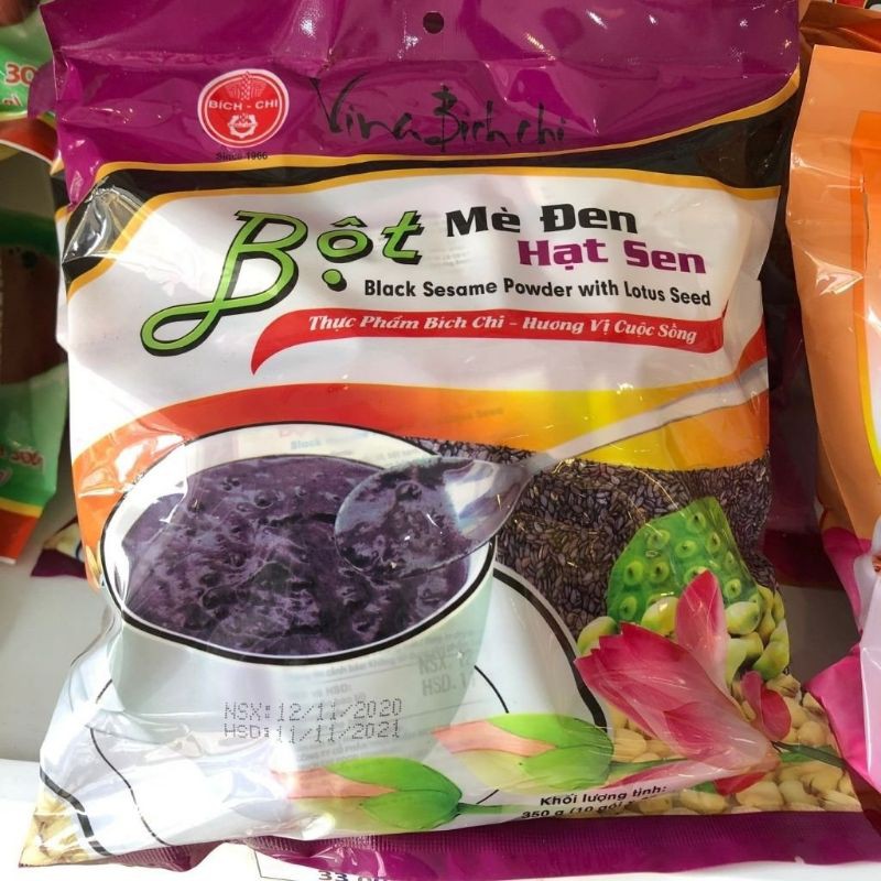 Bột mè đen hạt sen Bích Chi 350gr hương vị thơm ngon nguyên chât