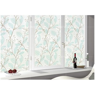 1 mét Decal dán kính hoa lá xanh (khổ rộng 0.45m)