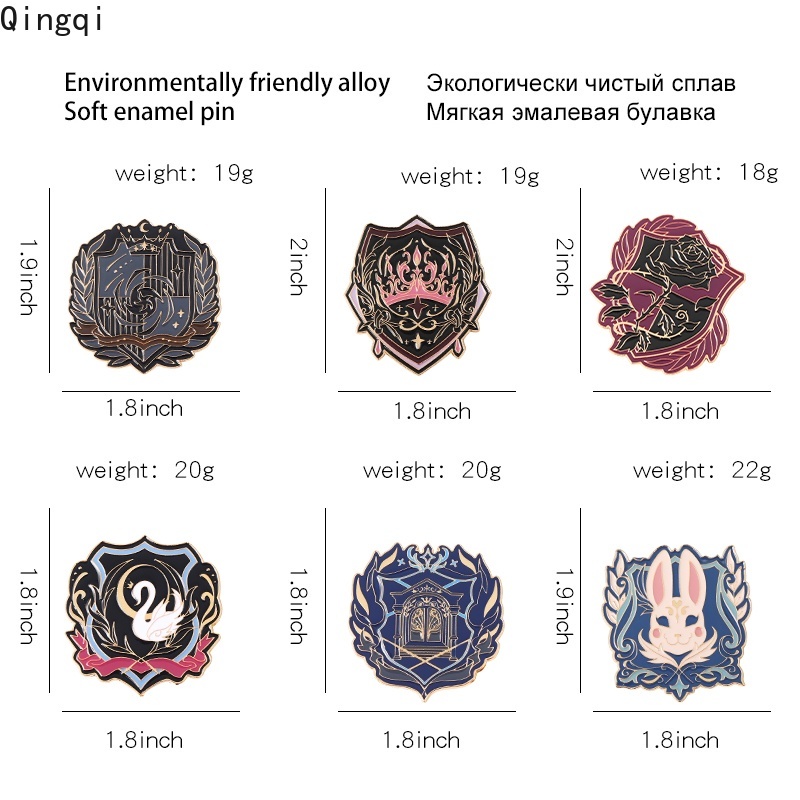 Ghim cài áo Miss Zoe kim loại tráng men hình hoa hồng/chú thiên nga cho bạn bè