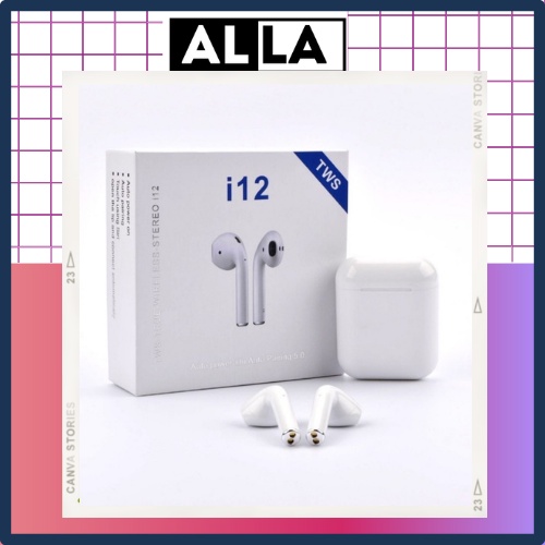 Tai nghe Bluetooth i12 TWS 5.0 tai nghe i12 không dây bản Quốc tế âm thanh tốt - ALLA