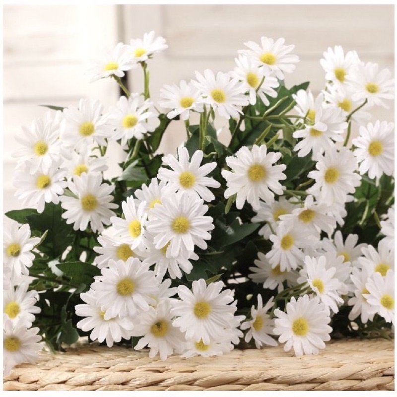 Chùm Hoa Cúc Họa Mi Giả Cao Cấp May Flower - Bó Bông Cúc Họa Mi Khô Lụa Thích Hợp Decor Chụp Ảnh
