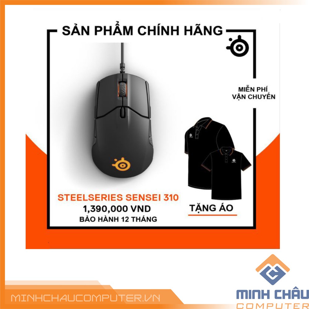 Chuột chơi game có dây Steelseries Sensei 310 Black RGB (Tặng Áo Thun Steelseries cực chất phiên bản giới hạn)