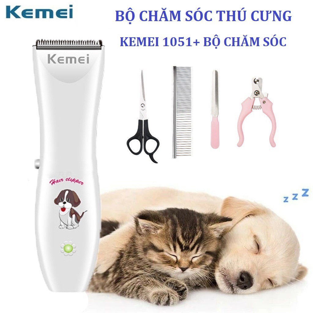 🐶 LÀM ĐẸP CHO THÚ CƯNG 🐱 Tông đơ cắt tỉa lông chó mèo Kemei KM 107-Tăng đơ cắt tỉa lông thú cưng Kemei KM -1051