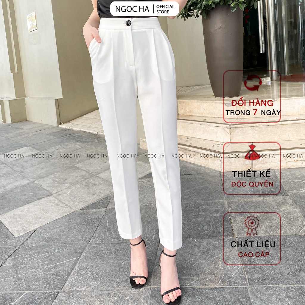 Quần Tây Nữ,Quần Baggy Nữ Lưng Cao Kiểu Dáng Công Sở NGỌC HÀ Design L-Q009