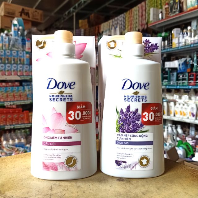 DẦU GỘI ĐẦU / DẦU XẢ DOVE HOA SEN NHẬT VÀ NƯỚC GẠO -650g