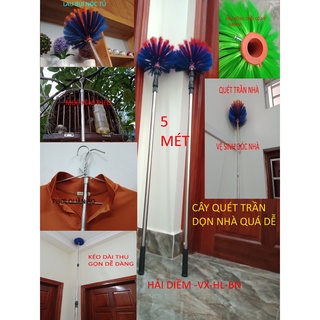 CHỔI QUÉT MẠNG NHỆN LOẠI 5M,CÂY VỆ SINH TRẦN NHÀ,ĐỒ LAU BỤI TRÊN CAO,SÀO MÓC ĐỒ,KÈM THEO ĐẦU MÓC VÀ CHỔI