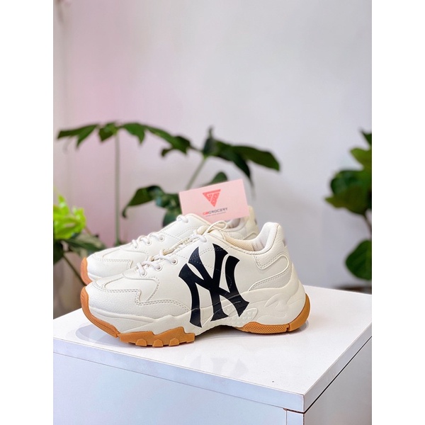 Giày MLB Bigball Chunky NY Beige Đế Gum ss22 - Ảnh thật shop chụp