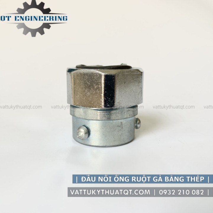 Đầu Nối Ống Ruột Gà Với Ống Trơn EMT| Thép Mạ Kẽm | Size 1" (phi 34mm) [VATTUKYTHUATQT.COM]