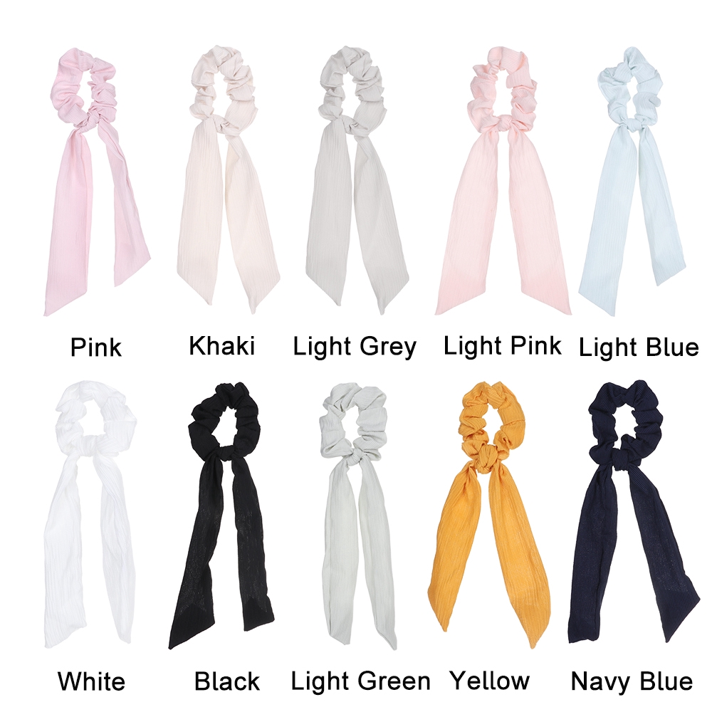 dây cột tóc màu trơn ruy băng xinh xắn cho nữ