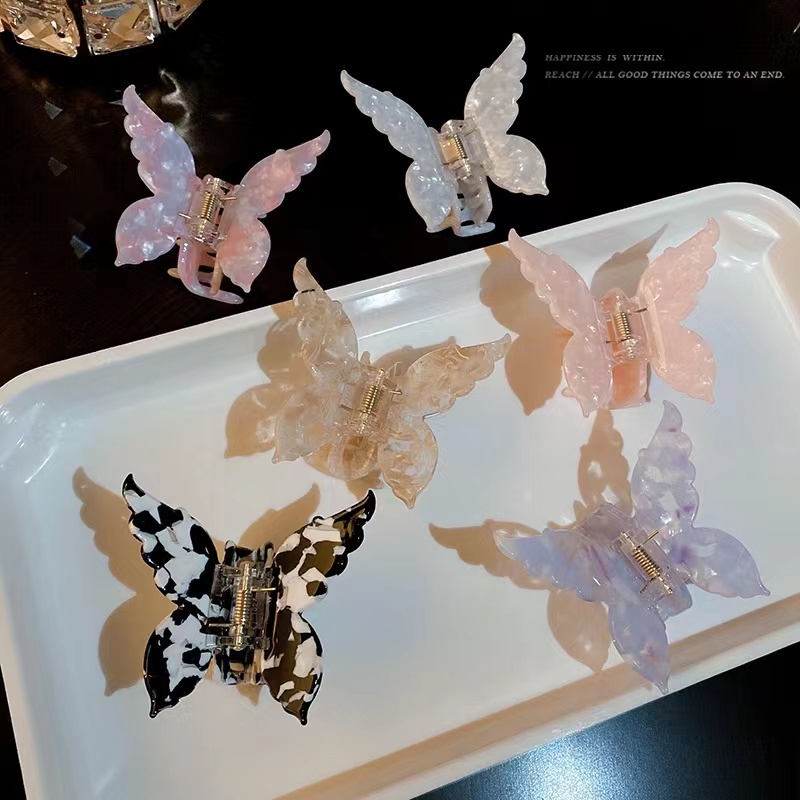 Kẹp Tóc Hình Bướm Acrylic Dễ Thương Phong Cách Hàn Quốc Mới Cho Nữ