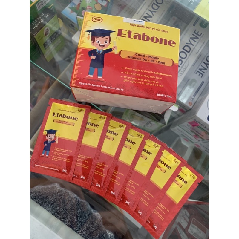 CANXI Etabone có Magie, D3, K2, DHA Hộp 20gói
