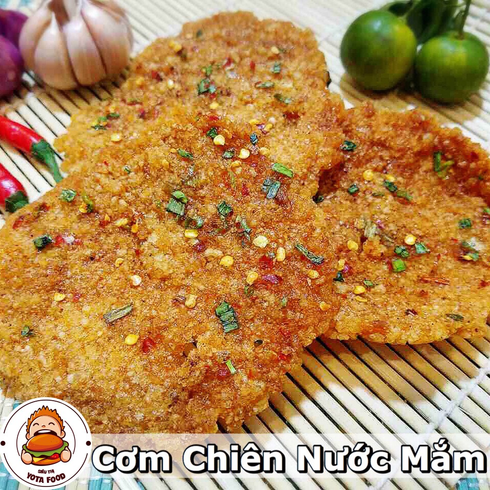 Cơm cháy chiên mắm hành loại 1 ( Giòn ngon - Đậm vị ) | 1 Gói - 3 Bánh | Đồ ăn vặt Yotafood