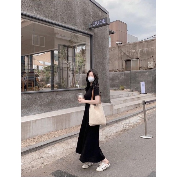 Đầm maxi thun tăm 7 mảnh chất tăm dày dặn đủ size 40-65ki che khuyết điểm cực tốt