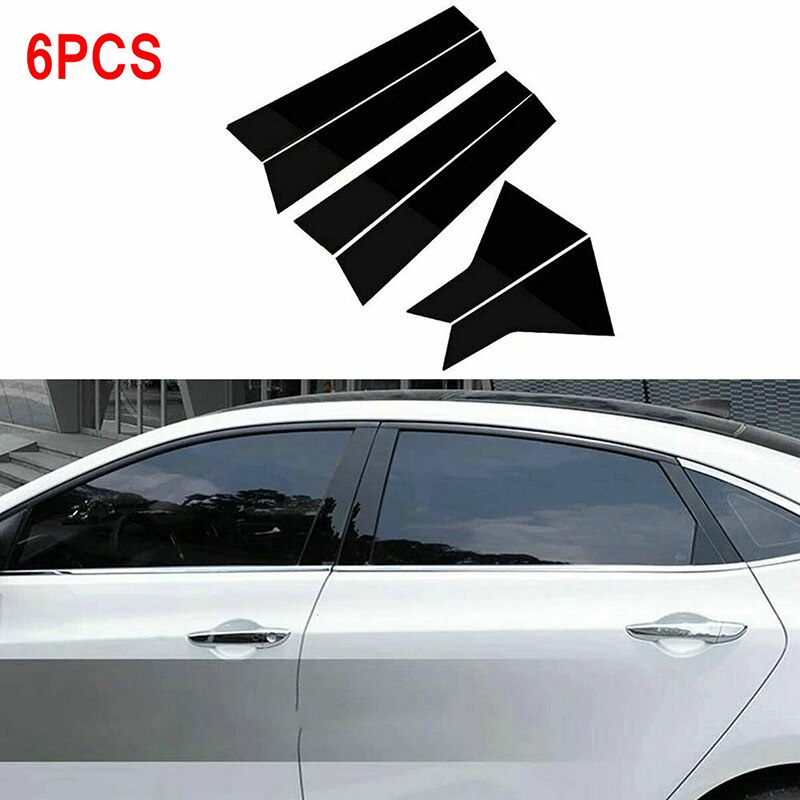 Bộ 6 Miếng Dán Màu Đen Bóng Dùng Trang Trí Cửa Sổ Xe Hơi Honda Civic Sedan 2022
