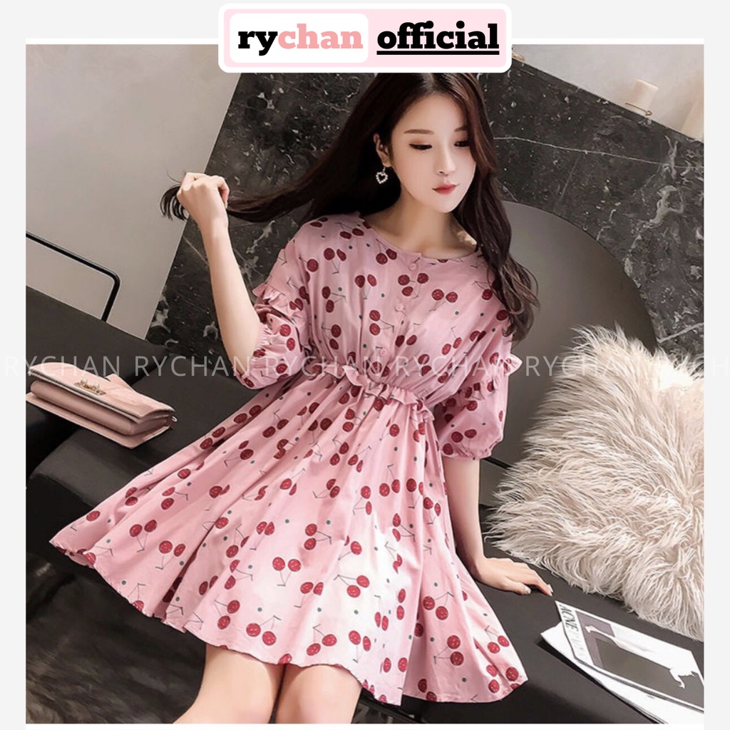 [ẢNH THẬT CUỐI] DX800 - Đầm Xòe Babydoll Cherry 2 Màu