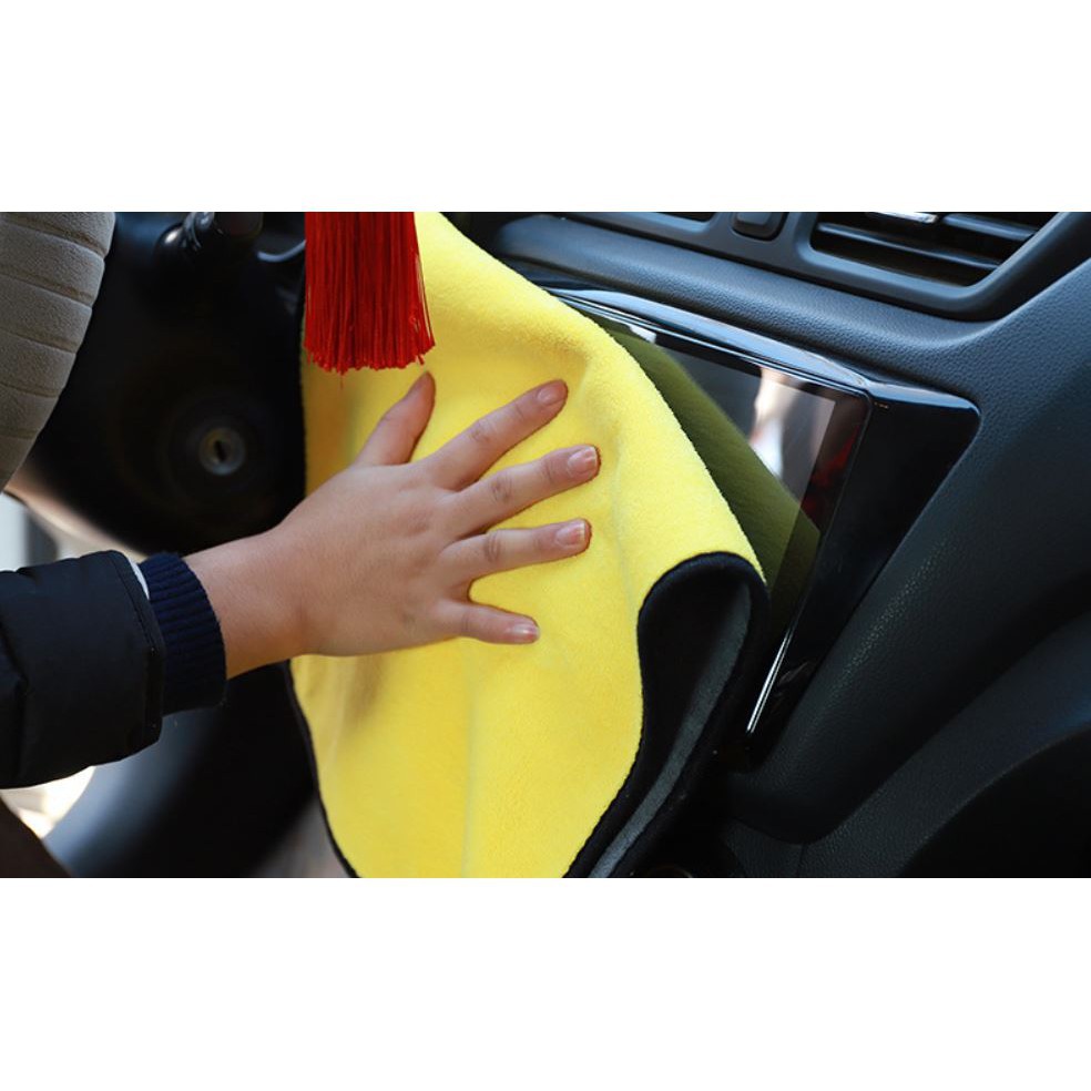 Khăn lau xe ô tô chuyên dụng siêu thấm nước, chống xước, không rụng lông, khăn microfiber lau xe hơi đa năng
