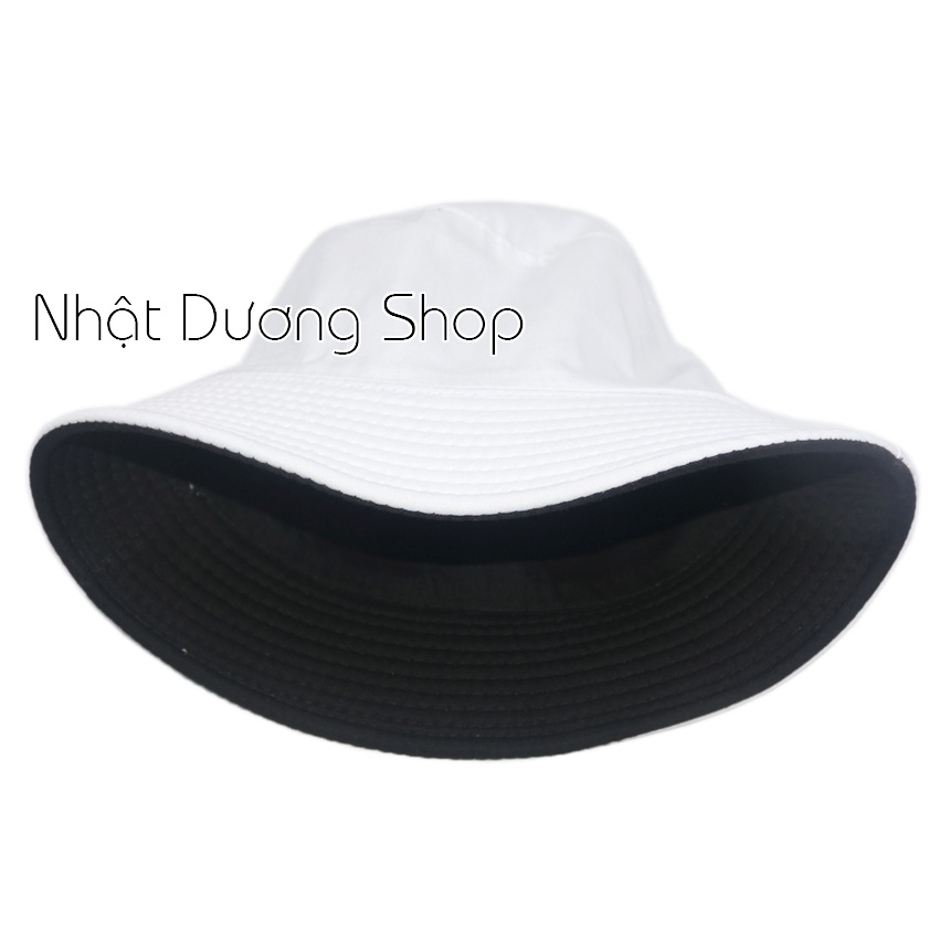 Nón tai bèo bucket trơn 2 mặt chất liệu Cotton thoáng mát thích hợp cho nam nữ