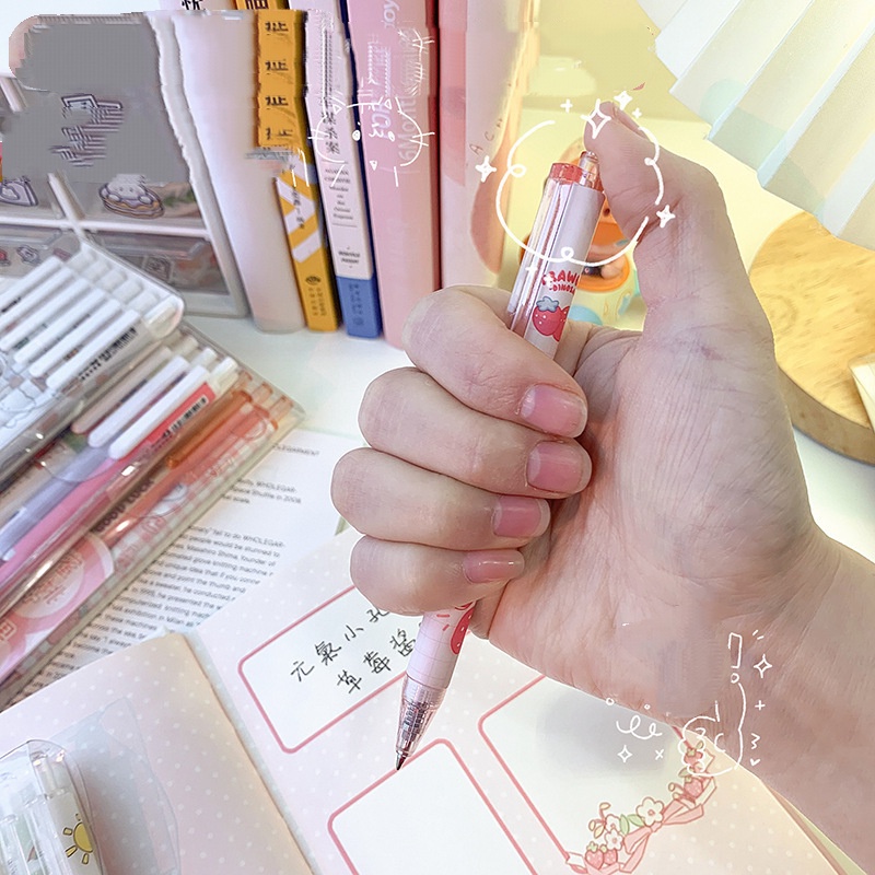 Set 6 Bút Mực Đen Ngòi 0.5Mm Hình Khủng Long Đáng Yêu