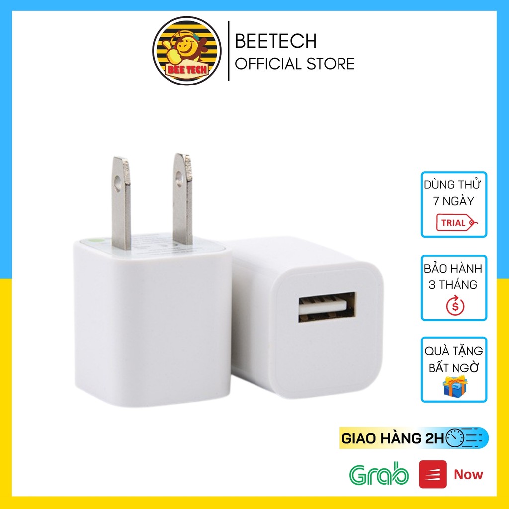 Củ sạc ip, cốc sạc BEETECH ic zin 5V/1A dạng vuông cho ip , sạc nhanh không nóng máy