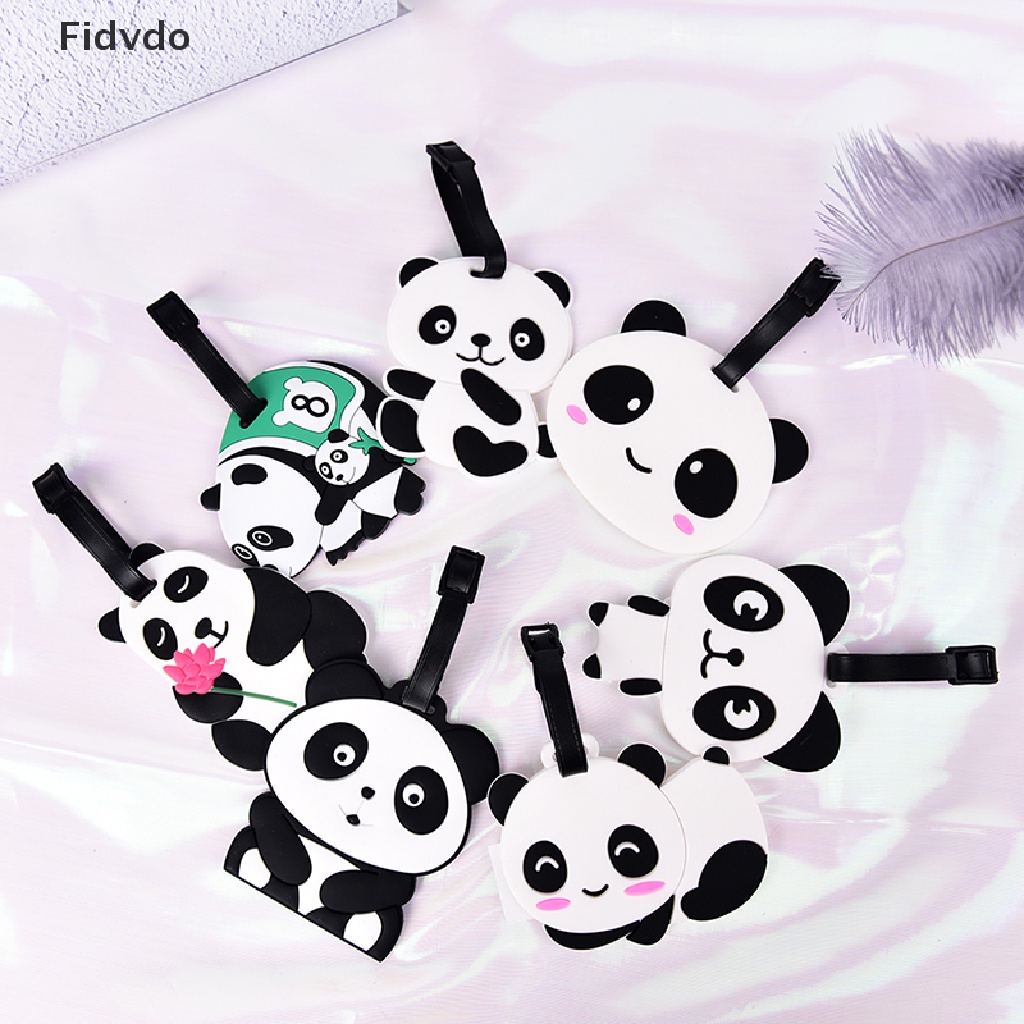 Fidvdo New Cute Panda Bear Luggage Tag Label Suitcase Bag ID Tag Name Address Tag PH