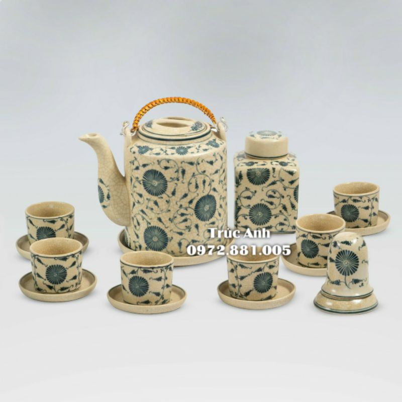 Bộ ấm tích men rạn 1,5 lít
