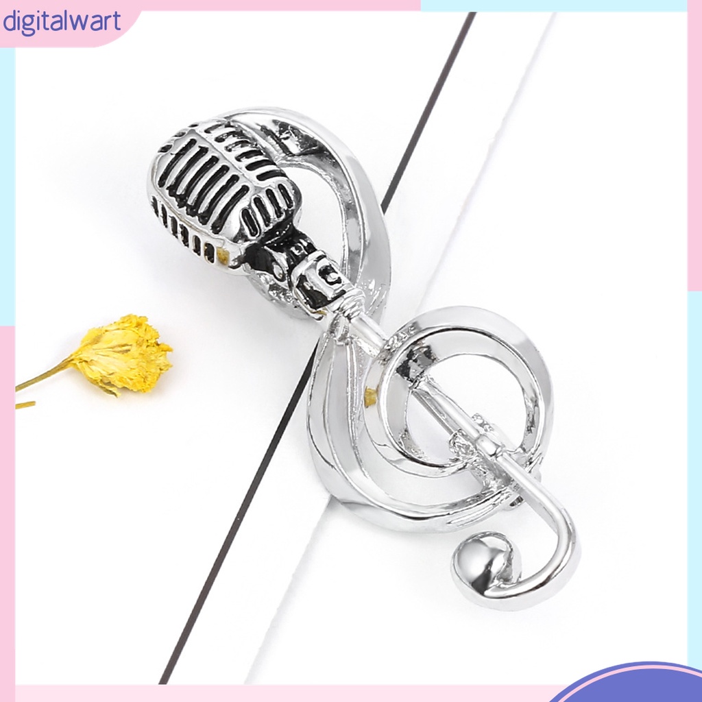 {digitalwart} Ghim Cài Áo Bằng Hợp Kim Màu Vàng / Bạc Hình Nốt Nhạc Cho Tiệc Tùng