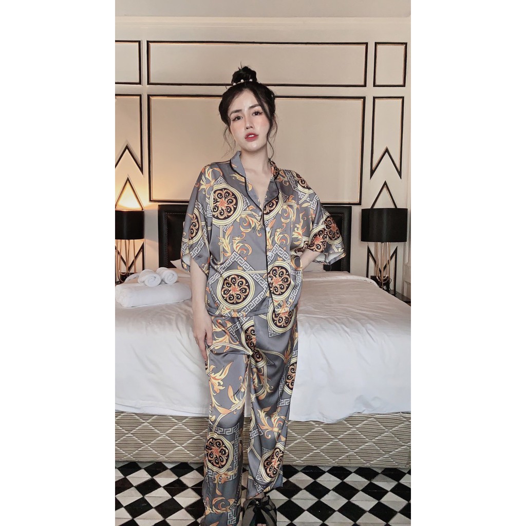 Đồ Bộ Lụa Latin - Tay Cánh Dơi Quần Dài