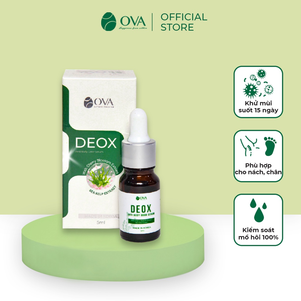 Serum khử mùi hôi nách Ova DeoX làm sáng da vùng nách an toàn thiên nhiên 5ml