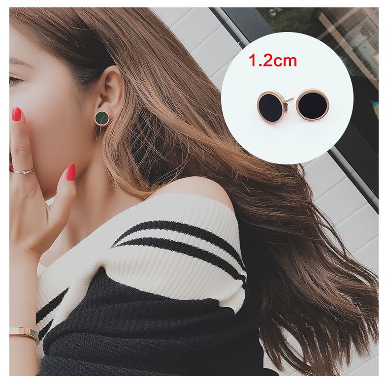 1 cặp - Bông tai unisex titan nhiều size không đen không rỉ