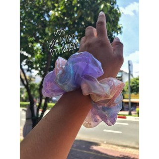 [Big size] Cột tóc vải scrunchies sắc màu ánh cầu vòng hồ điệp - Bướm