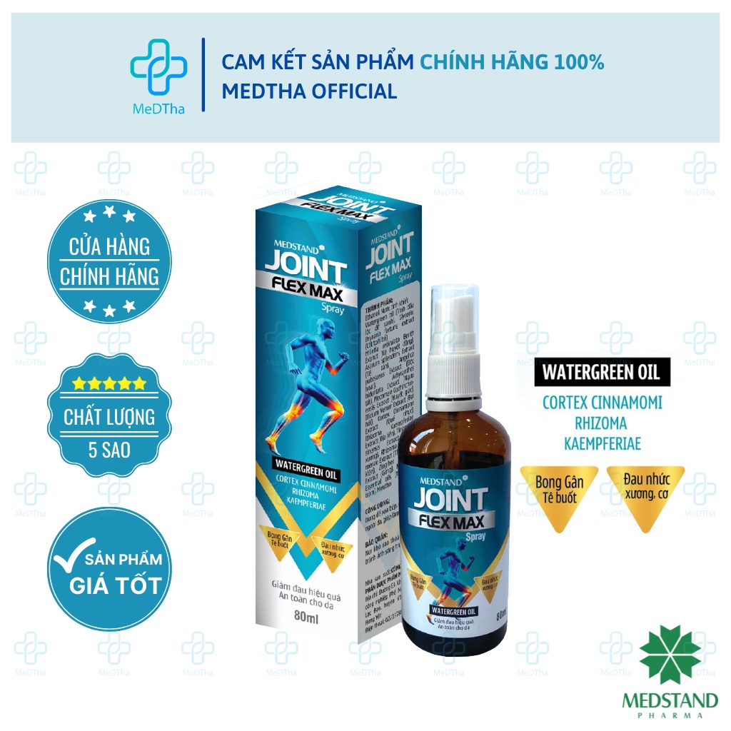 Chai xịt JOINT FLEX MAX SPRAY - Hỗ trợ giảm đau nhanh, hiệu quả an toàn cho da (Chai 80ml) MEDSTAND