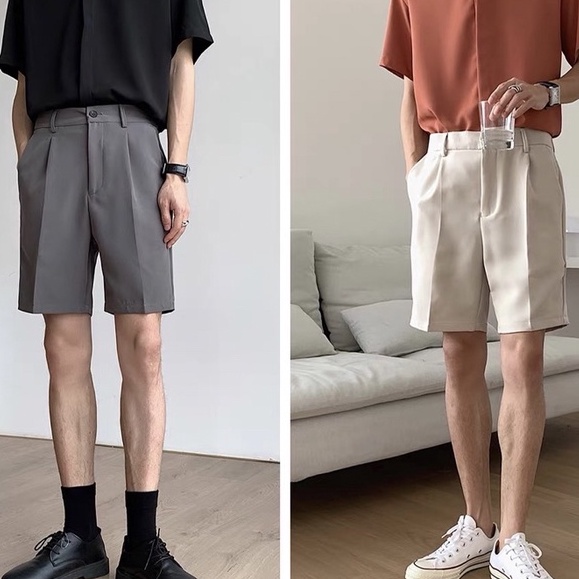 Quần short nam dáng âu Kumikumi  Kmv5 chất tuyết mưa cạp chun co giãn, quần ngố nam dáng sooc ống suông phong cách Hàn Q