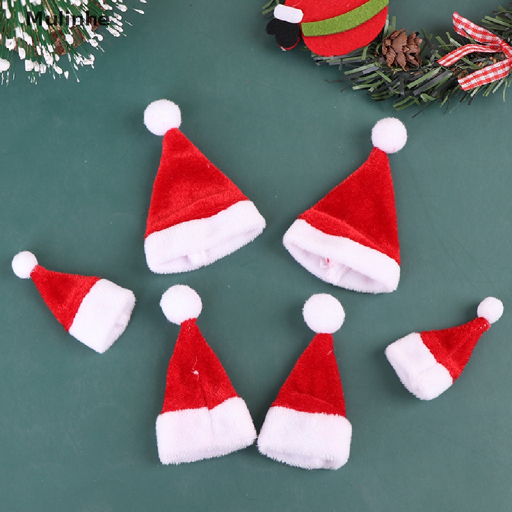 Set 2 Mũ Ông Già Noel Mini Trang Trí Nhà Búp Bê