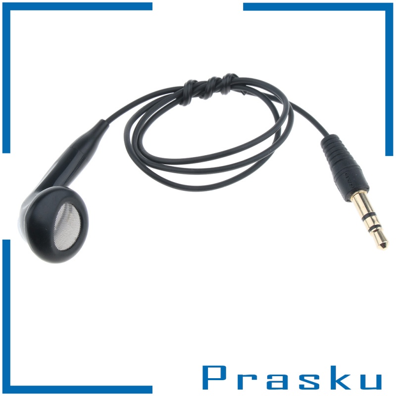 [PRASKU] 2x3.5mm Single Side Wired Earphone Earbuds Music Sport Earphone 45cm Black